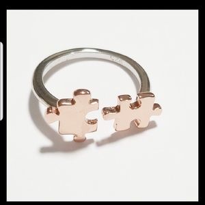 SS 925 & Rose Gold Plated Puzzle Piece Ring